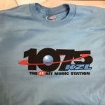 Tee shirt with 1075KZL logo printed on it screen printed t-shirts